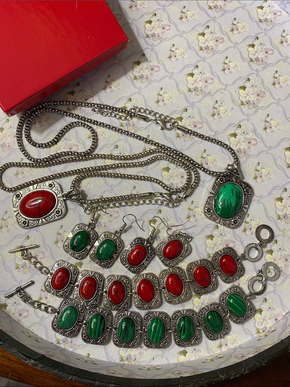 Bohemian Style Stone Necklace Set